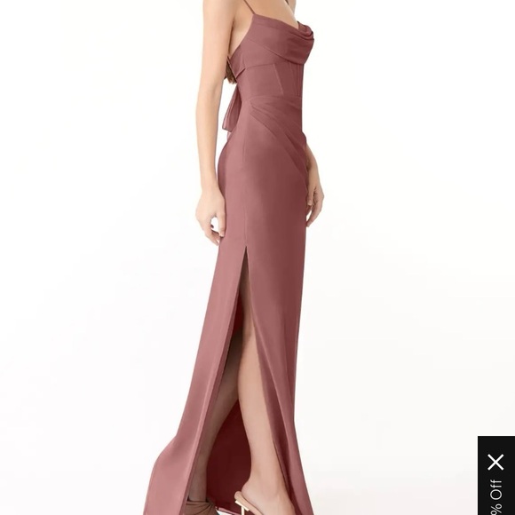 Azazie Mai dress desert rose color - Picture 3 of 4